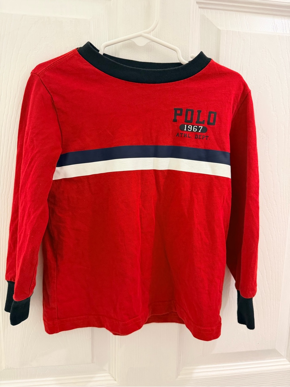 Polo Ralph Lauren Boys 3T Red Long Sleeve Shirt 1967 Athletic